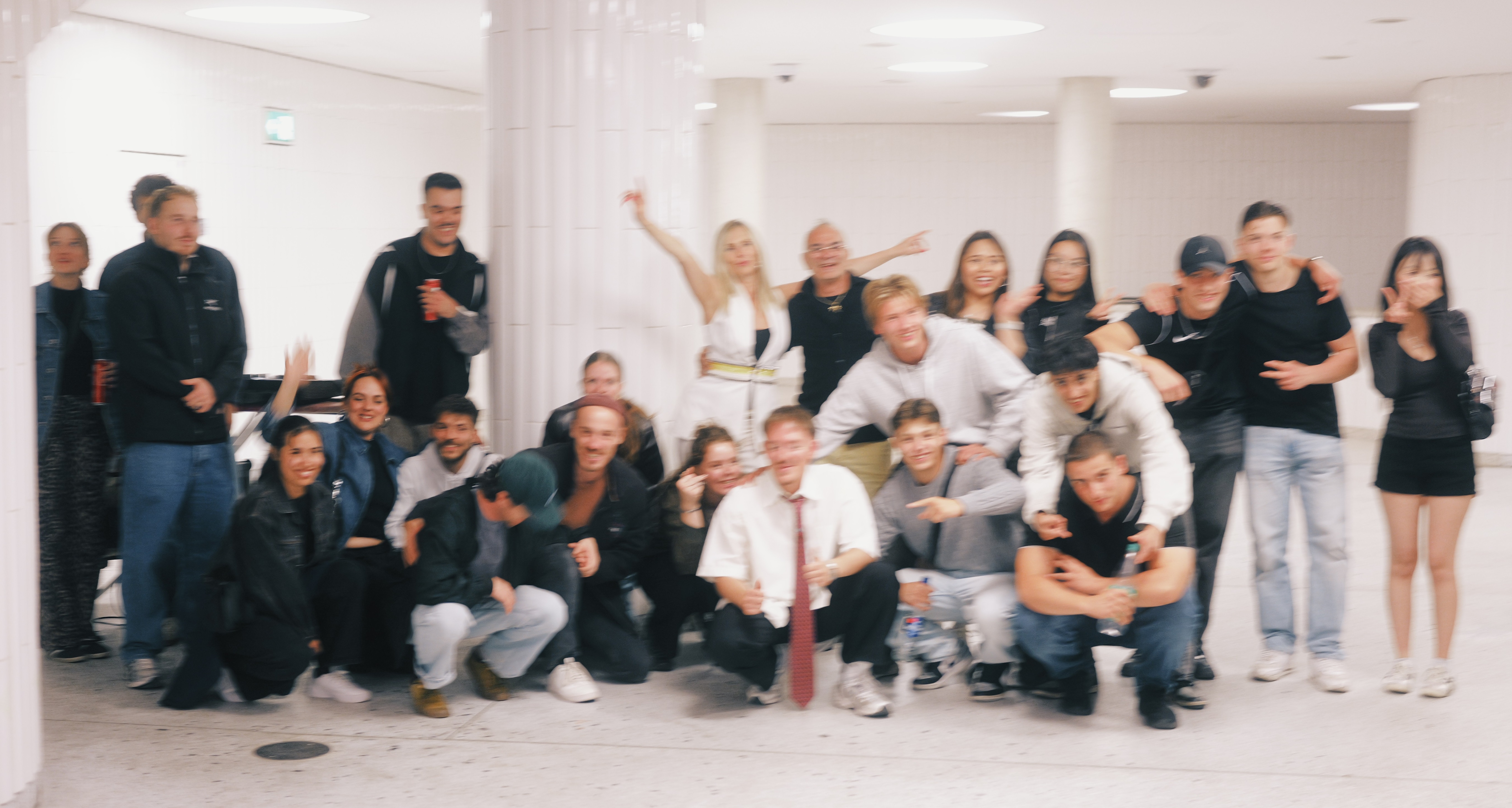 Loading image: the group of people as session two ended.