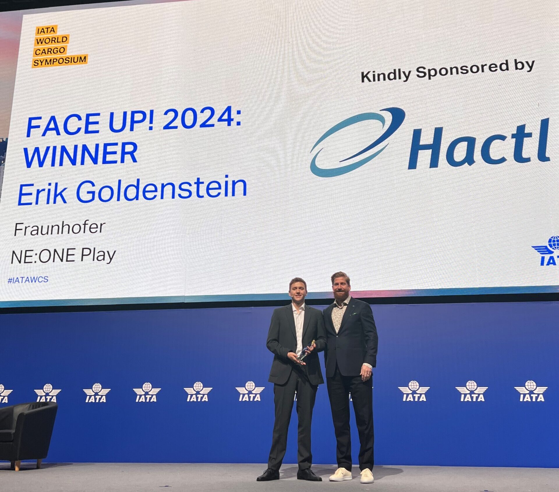 me receiving the iata face up award 2024 in hongkong